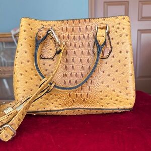 Elegant Tan Ostrich Leather Handbag